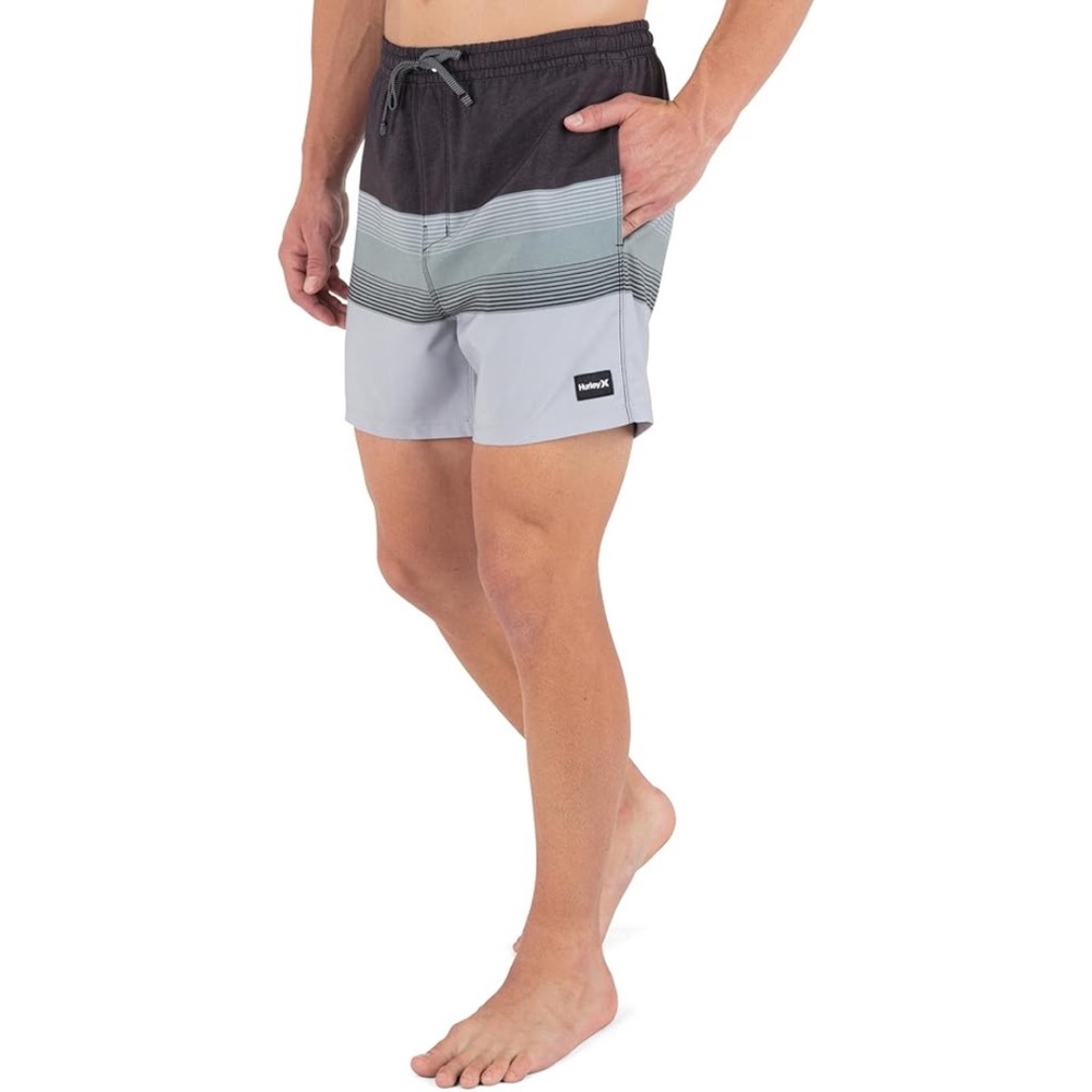 Hurley Cannonball Volley 17 Swim Trunks Black Stripe Small NWT - Picture 3 of 7
